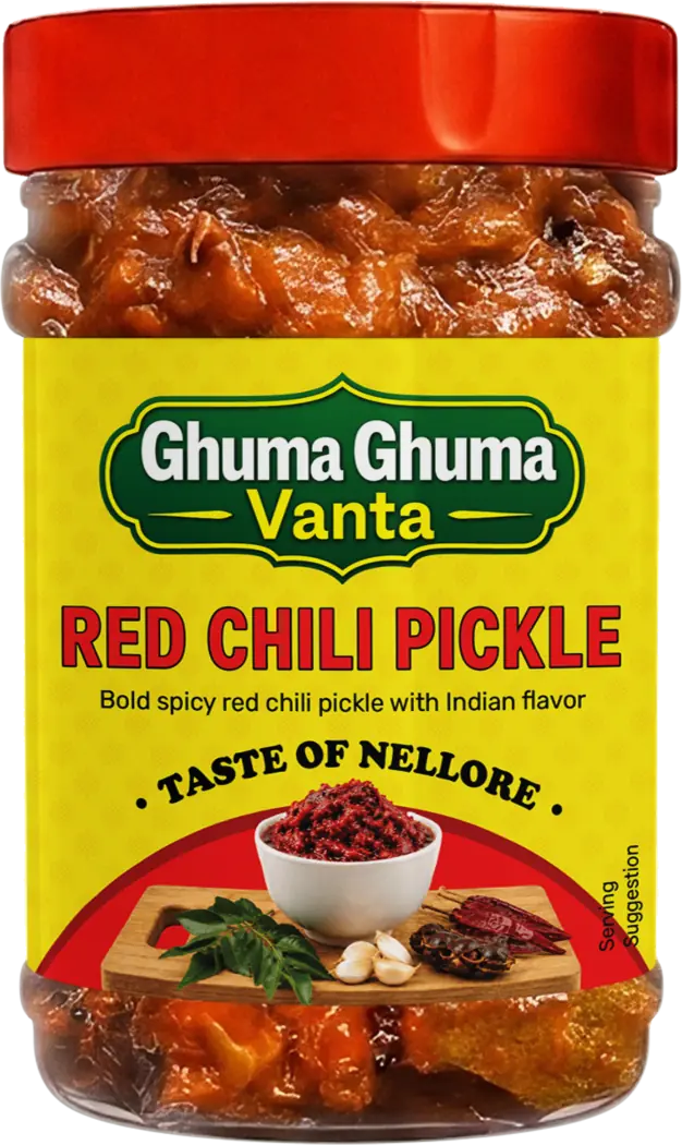 Ghuma Ghuma Vanta Red Chili Pickle jar