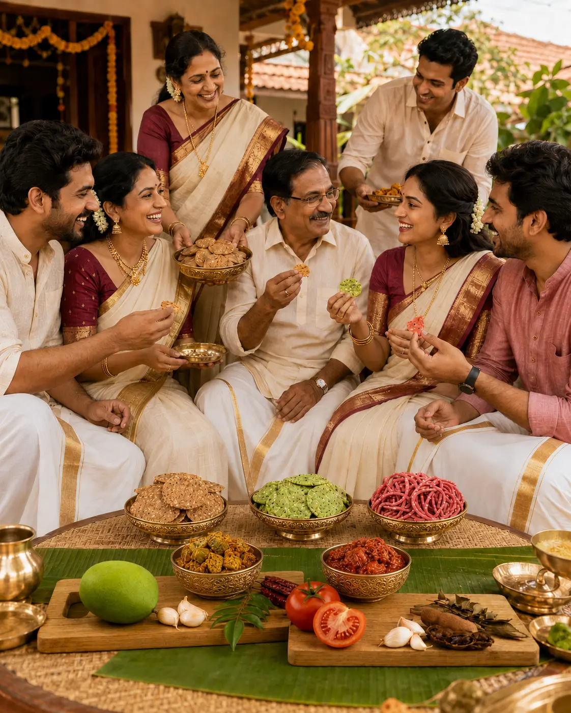 People enjoying food together in a Telugu culture inspired lifestyle image